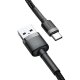 Baseus Cafule USB to USB Type C Data Charging Cable 3A 1m, Gray+Black
