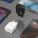 Dudao A26TCEU GaN įkroviklis USB-A / USB-C 25W su USB-C laidu, juodas