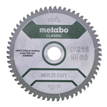 Diskinio pjūklo diskas Metabo MultiCut Classic 216x30 mm, 60Z FZ/TZ
