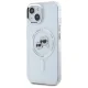 Karl Lagerfeld IML Metal Karl&Choupette Head MagSafe dėklas telefonui iPhone 15, Baltas