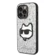 Karl Lagerfeld Glitter Choupette dėklas iPhone 14 Pro Max, sidabrinis