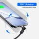 Magnetinis kampinis USB-A į USB-C laidas Maclean MCE475, 2 m, juodas