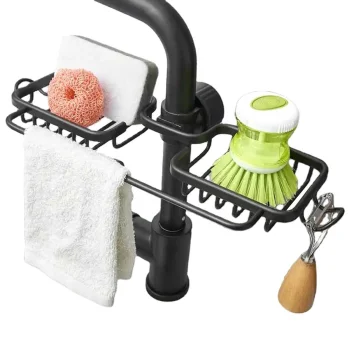 Universal Sink Faucet Organizer DA122, Black