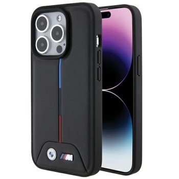 BMW Quilted Tricolor dėklas, skirtas iPhone 15 Pro, juodas