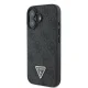 „Guess“ dėklas „iPhone 16“ „Leather Metal Logo Strass Crossbody“, juodas