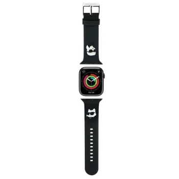 Karl Lagerfeld 3D Rubber Karl&Choupette dirželis Apple Watch 42/44/45/49mm, juodas