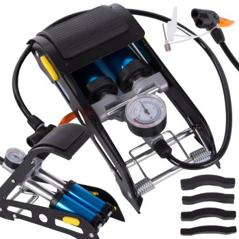 Double Cylinder Foot Pump for Cars, Bicycles, Balls and Mattresses