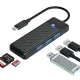 Orico PAPW3AT-U3 USB Hub with 3x USB-A 3.0 and microSD/SD Card Reader, 1.8m, Black