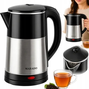 Elektrinis virdulys 2.5L 1500W, juodas ir sidabrinis