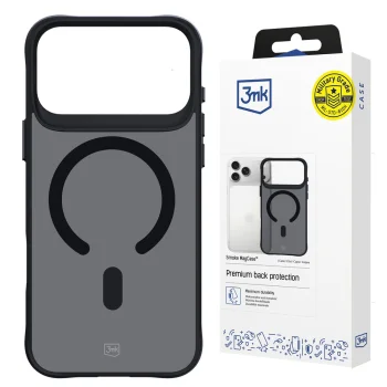 Dėklas 3Mk Smoke MagCase iPhone 17 Pro, juodas pusiau permatomas