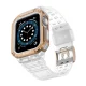 Apsauginis dėklas ir dirželis Apple Watch 42/44/45mm Baltas/Rožinis auksas