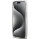 Guess dėklas iPhone 15 Plus / 14 Plus Liquid Glitter Gold Stripes, skaidrus