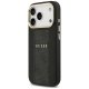 Guess dėklas iPhone 17 Pro telefonui 4G PU Stripe MagSafe, juodas