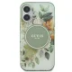 Guess dėklas iPhone 16 Plus telefonui IML Flower & Tonal Circle MagSafe, žalias