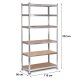Humberg HR-815 metalinė sandėliavimo lentyna 222x110x50 cm, sidabrinė