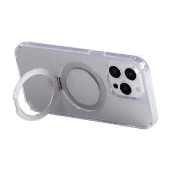 Magnetinis dėklas su stovu Joyroom JR-BP004 telefonui iPhone 15 Pro, skaidrus