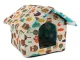 Pet House Bed for Dogs and Cats, Size L, Owl Pattern