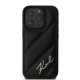Karl Lagerfeld dėklas iPhone 16 Pro telefonui Diagonal Quilted Script, juodas