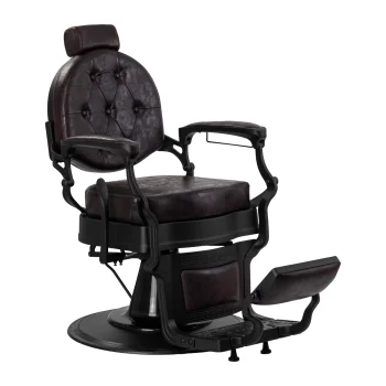 Barber Chair Gabbiano President Brown with Black Base