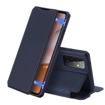 Samsung Galaxy A72 (SM-A725F/DS) DUX DUCIS Skin X Auto-absorbed Leather Cell Phone Case Cover, Blue