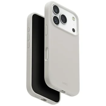 Uniq Lino Magclick Charging dėklas, skirtas iPhone 17 Pro, šviesiai pilkas