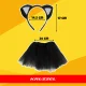 Kruzzel Kids Cat Costume for Girls, 4-Piece Set 26518, Black