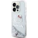 Hello Kitty dėklas iPhone 15 Pro telefonui Liquid Glitter Charms, sidabrinis