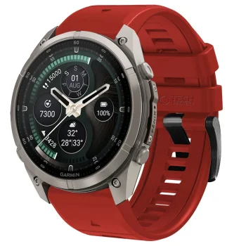 Tech-Protect silicone strap for Garmin Fenix 5/6/6 Pro/7/8/8 Pro/E/9/9 Pro (51 mm), red
