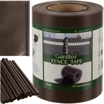 PVC Privacy Screen Strip for Balcony Terrace Garden Fence - 19cm x 35m and 450g/m², Brown