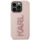 Karl Lagerfeld iPhone 15 Pro Max dėklas 3D Logo Glitter, rožinis