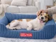 Soft Corduroy Dog and Cat Bed M, 60x45 cm, Blue