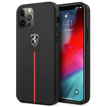 Ferrari dėklas „iPhone 12 Pro Max Off Track Leather Nylon Stripe“, juodas