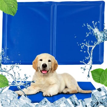 Waterproof Cooling Gel Mat for Dogs and Cats 50x40cm, Blue