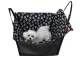 Waterproof car seat protector mat with pet carrier enclosure for dogs and cats, black
