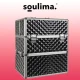 Kosmetinis lagaminas Soulima 00022529 XL, juodas/sidabrinis