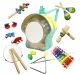ECOTOYS 10-Piece Kids Musical Instrument Set with Backpack