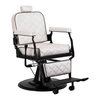Gabbiano Carlos Extra Barber Chair with Hydraulic Lift, Pearl