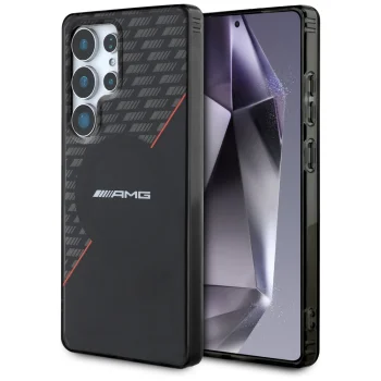 AMG Double Layer Rhombs MagSafe dėklas Samsung Galaxy S25 Ultra, juodas / raudonas