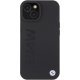 BMW dėklas iPhone 15 Plus telefonui Leather Hot Stamp MagSafe, juodas