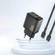 Dudao A26T GaN 25W USB-A ir USB-C įkroviklis - Juodas