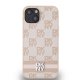 DKNY dėklas, skirtas iPhone 15 Plus / 14 Plus, Checkered Mono Pattern, rožinis