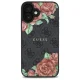 Guess dėklas iPhone 16 6.1\" 4G Flowers Print MagSafe GUHMP16SP4ROPEMCK, juodas