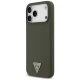 Guess Silicone Triangle Logo MagSafe dėklas iPhone 17 Pro Max, chaki