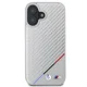 BMW M Carbon Tricolor Line MagSafe dėklas, skirtas iPhone 16, pilkas