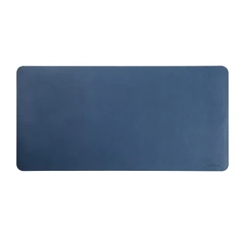 Didelis PVC odos pelės kilimėlis su apsiūtais kraštais, 1200x600 mm, mėlynas