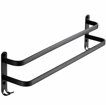 Wall-Mounted Towel Rack 60cm, Matte Black