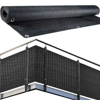 Poly Rattan Balcony Weather Resistant Cover Privacy Screen Fence, 0.9x5m