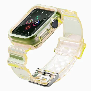 Strap Light Set TPU dirželis ir dėklas Apple Watch 42mm Geltonas