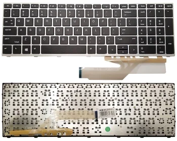 HP Probook 450 G5 / 455 G5 / 470 G5 nešiojamojo kompiuterio klaviatūra su rėmeliu, juoda