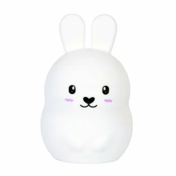 Kids Silicone LED Bunny Night Light with Remote and USB, white